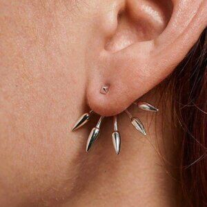Pamela Love Five Spike Sterling Silver Fan Earrings